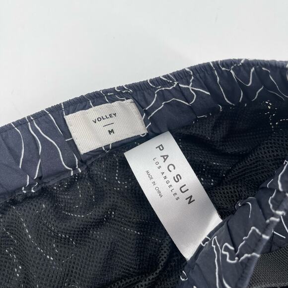 PACSUN Swim Trunks Size Medium Volley Summer Athleisure Shorts Netting *Damaged - Picture 4 of 12